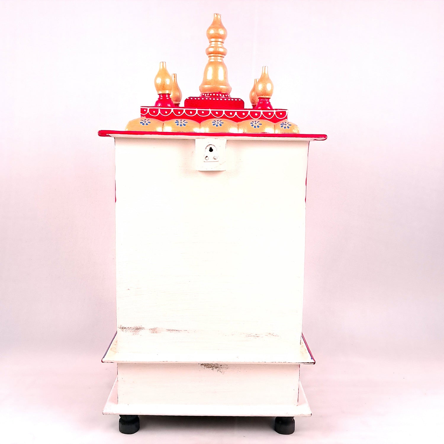 Pooja Temple With Drawer | Big Temple For Home With Storage | Wooden Mandir Stand | Puja Unit Wall Mounted – For House, Puja, Office & Shop - apkamart #Color_White
