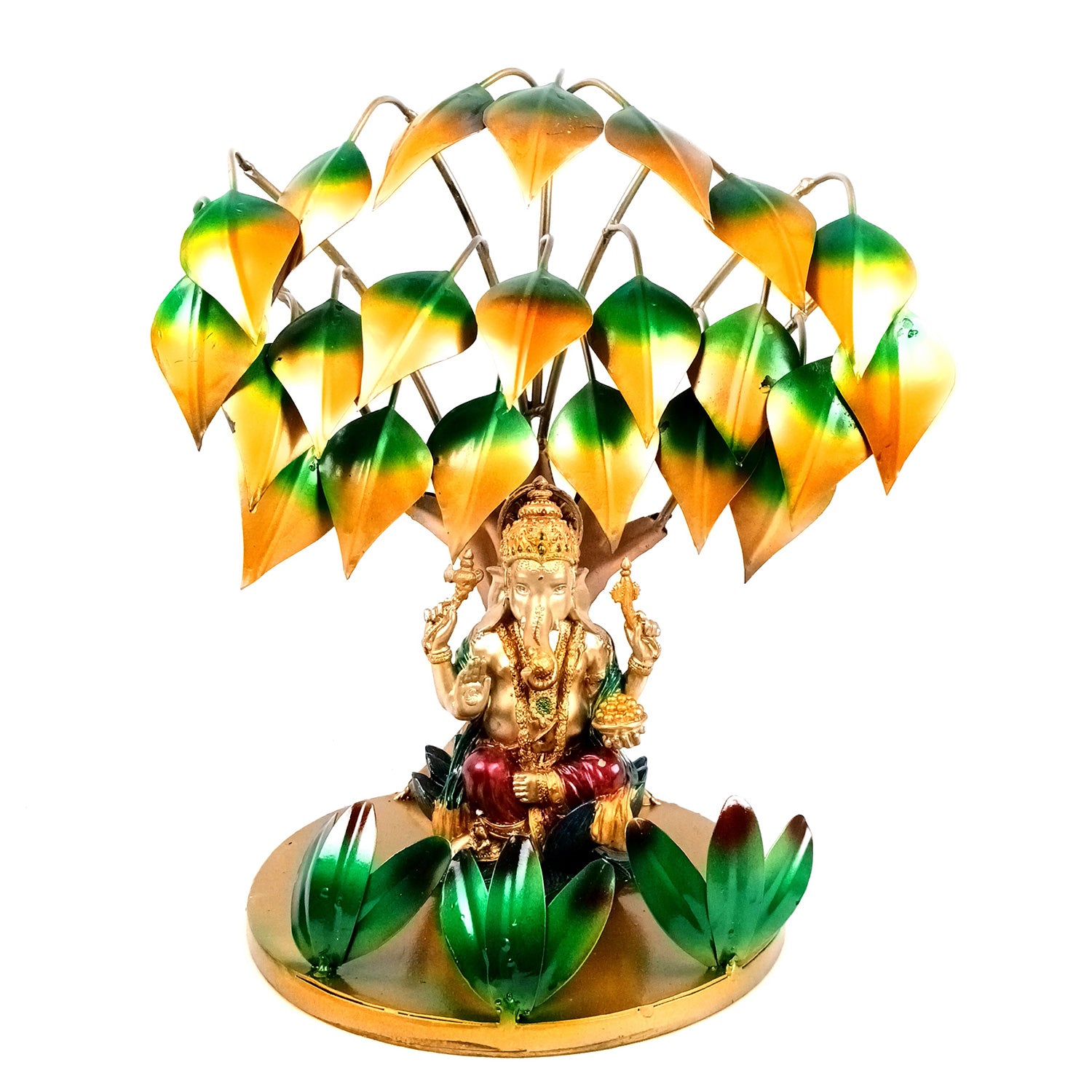 Tree Showpiece | Display Stand / Aasan for God Statues, Idols & Buddha Showpieces - for Temple, Home, Living Room, Office Desk, Mandir Decor & Gifts - 14 Inch - Apkamart