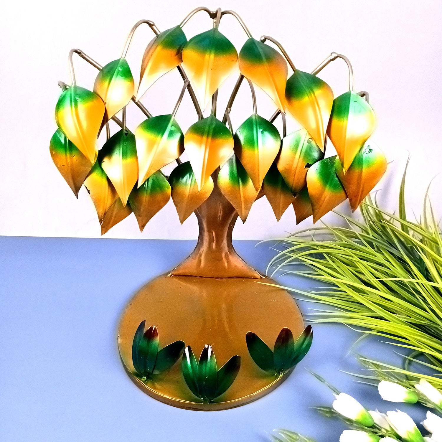 Tree Showpiece | Display Stand / Aasan for God Statues, Idols & Buddha Showpieces - for Temple, Home, Living Room, Office Desk, Mandir Decor & Gifts - 14 Inch - Apkamart