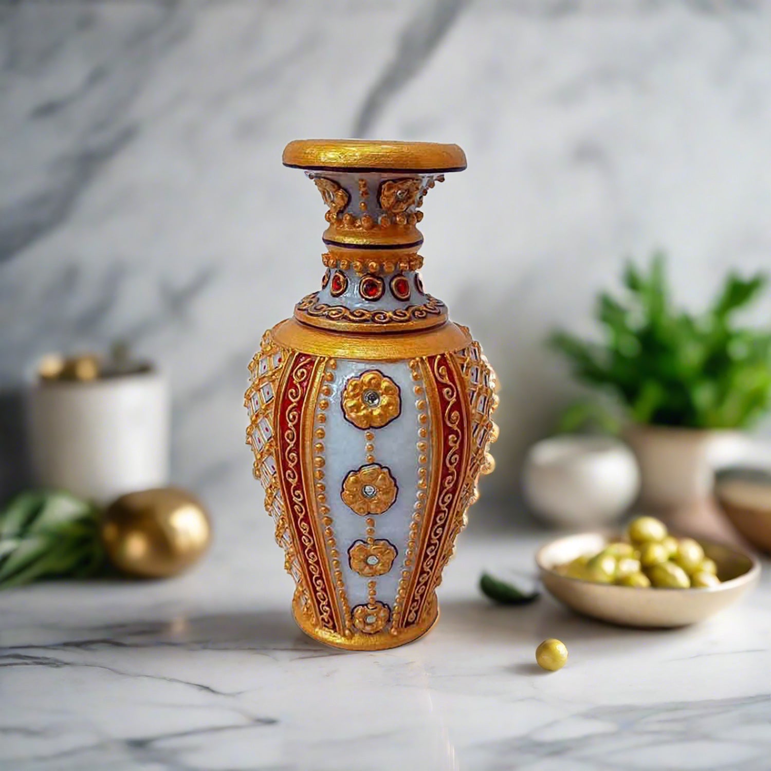 Small Flower Pots | Vase Marble - 6 Inch - ApkaMart