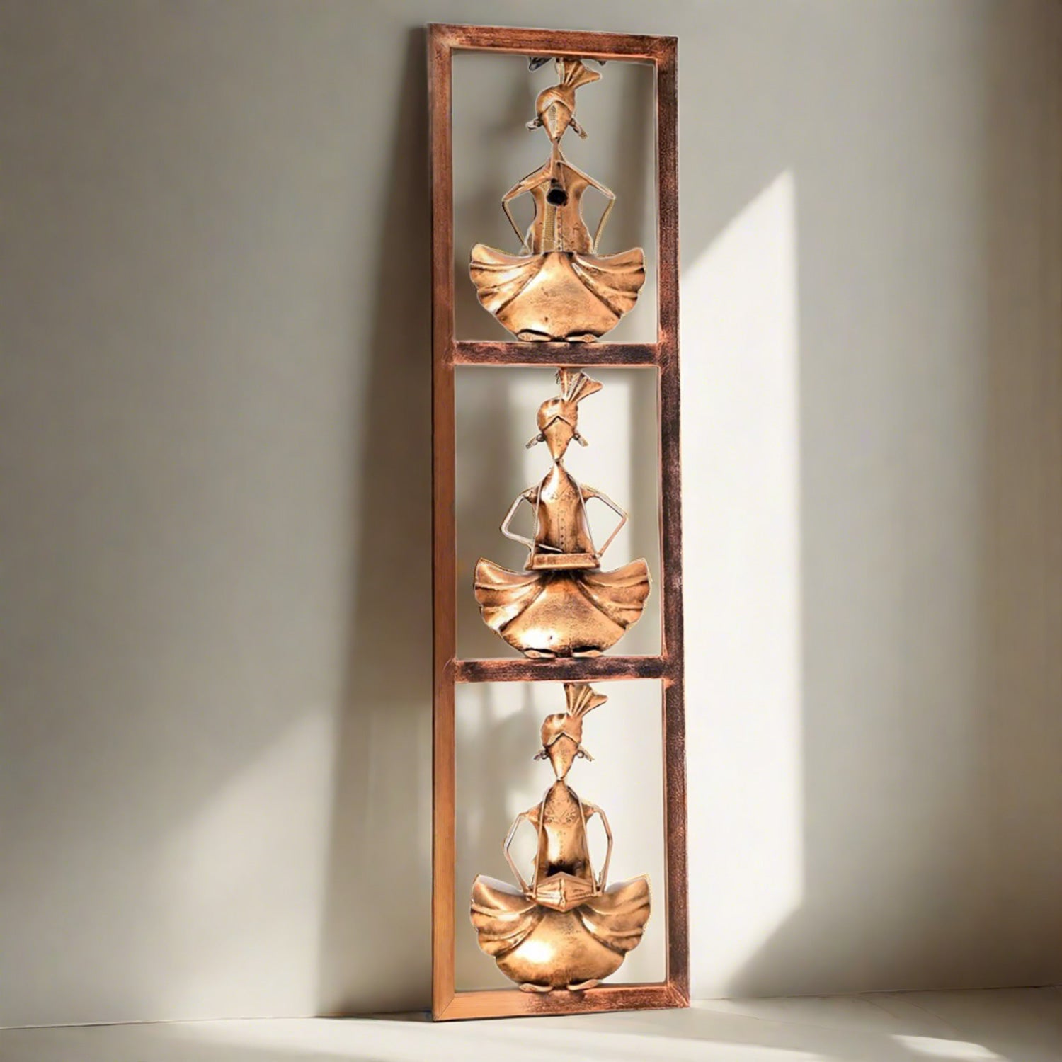 Decorative Musician in Frame Wall Hanging | Home Decor & Wall Decor | Playing Instrument (Golden, 15 Inch)-Apkamart