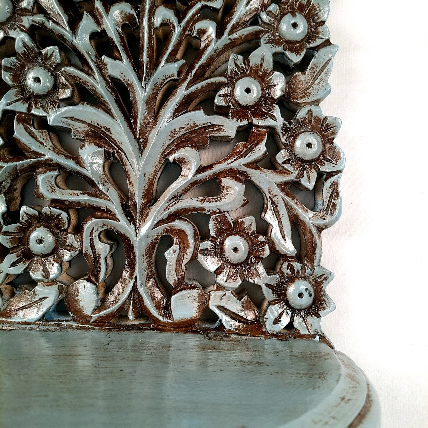 Wall Shelf Brackets | Wooden Shelves Hanging For Keeping Showpieces, Small Plants, Tea Lights | Wall Stand Shelves - For Home, Living Room, Wall Decor & Gifts - 18 Inch - Apkamart