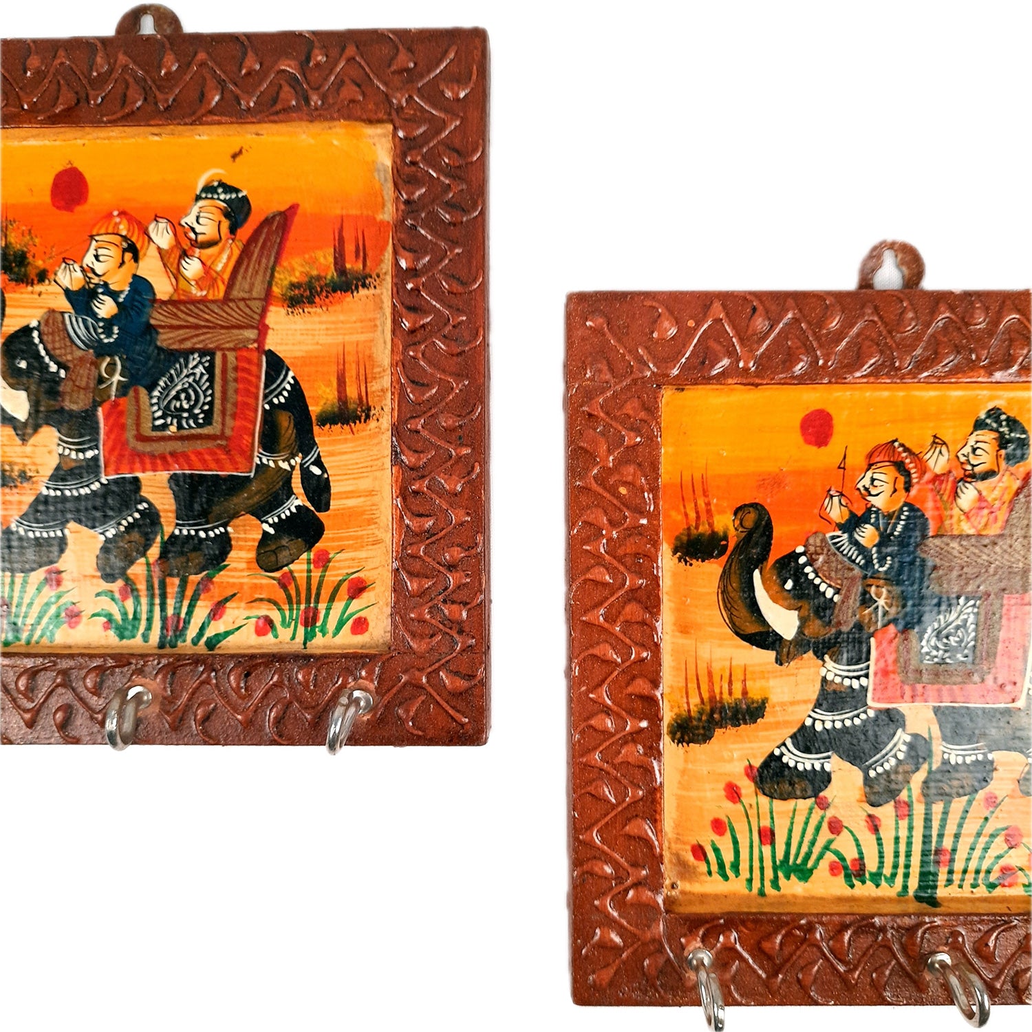 Key Hook Wall Hanging | Key Holder Stand Wooden | Key Hanger Organiser - For Home, Entrance, Office Decor & Gifts - 6 Inch (3 Hooks) -Apkamart #Style_Pack of 2