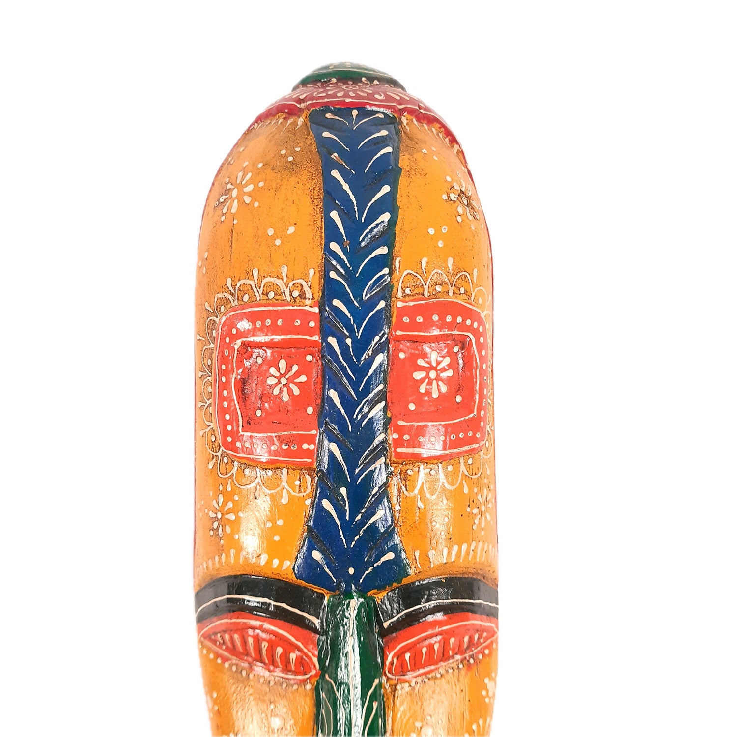 Wall Mask Wooden Hangings | Nazar Battu For Home Entrance | African Egyptian Masks Face Hanging Tall - For Living Room, House, Door, Hall-Way, Balcony Decoration - 18 Inch - Apkamart #style_Pack of 1