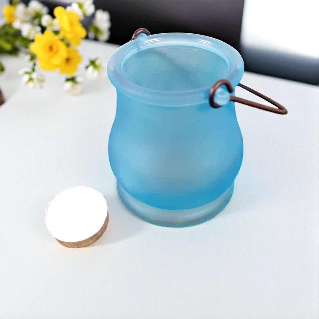 Handcrafted Glass Tealight Candle Holder for Table Decor & Gifts | Diwali, Festive Decoration - 8 Inch - Apkamart