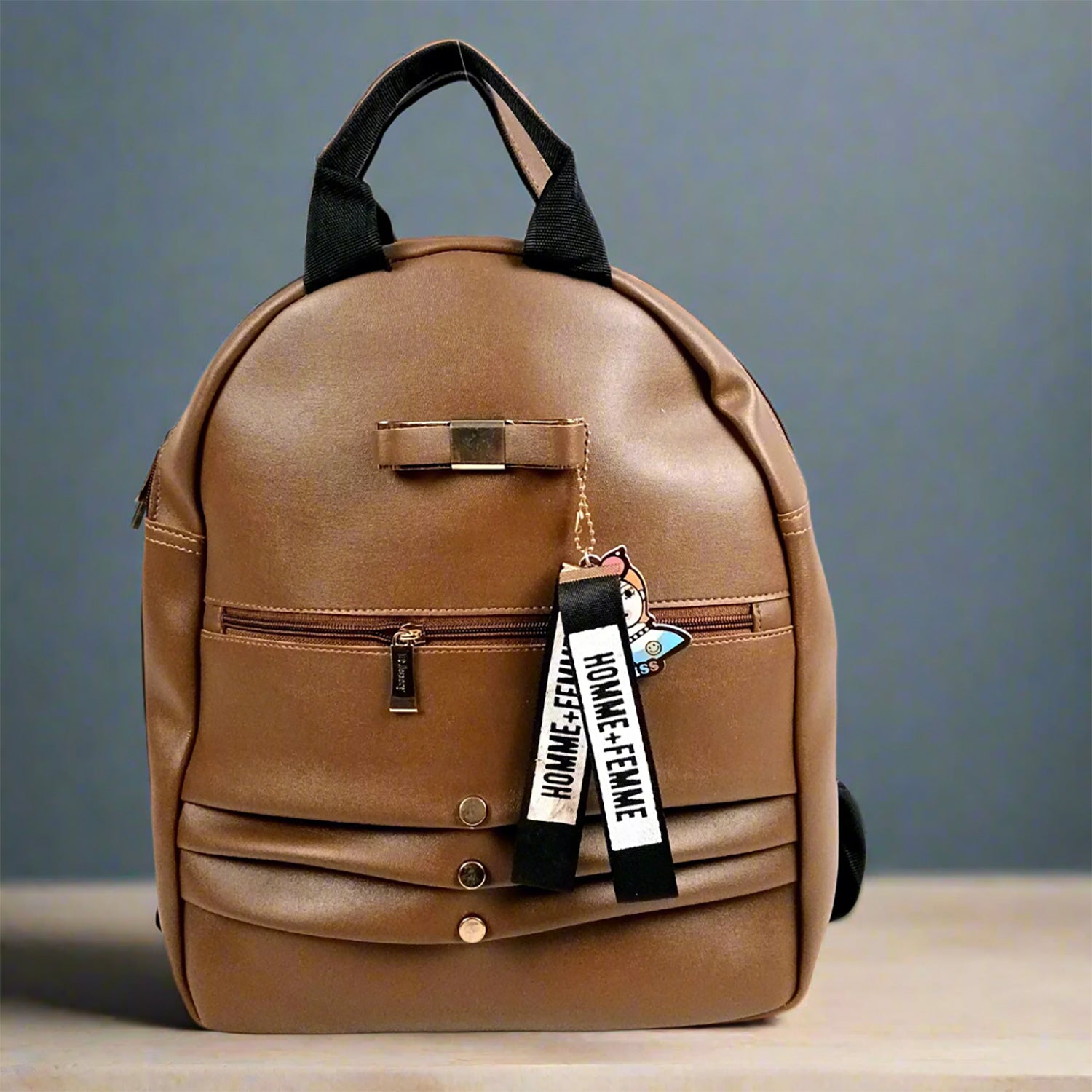 Backpack Bag |Premium PU Leather Casual Pithu Bags | Latest Trendy Office Bag | School & College Bags for Girls - For Woman, Girls, Laptop, Office & Gifts - Blue - Apkamart #Colour_Brown