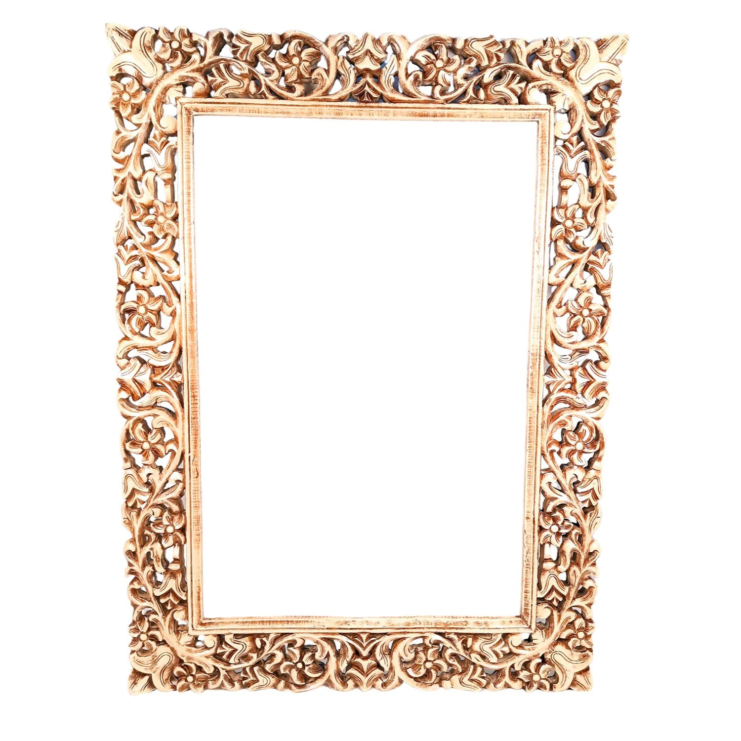 Wooden Frame Wall Hanging For Big Walls | Large Wood Frame With Intricate Carving For Photo, Paintings  & Mirror - For Hotels, Resorts, Home, Wall Decor, Frames, Living room,  Entrance Decoration - 47 Inch