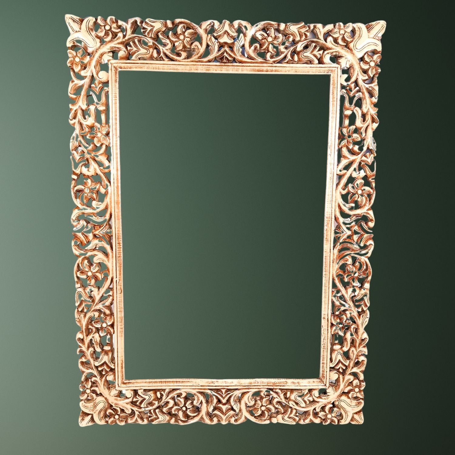 Wooden Frame Wall Hanging For Big Walls | Large Wood Frame With Intricate Carving For Photo, Paintings  & Mirror - For Hotels, Resorts, Home, Wall Decor, Frames, Living room,  Entrance Decoration - 47 Inch