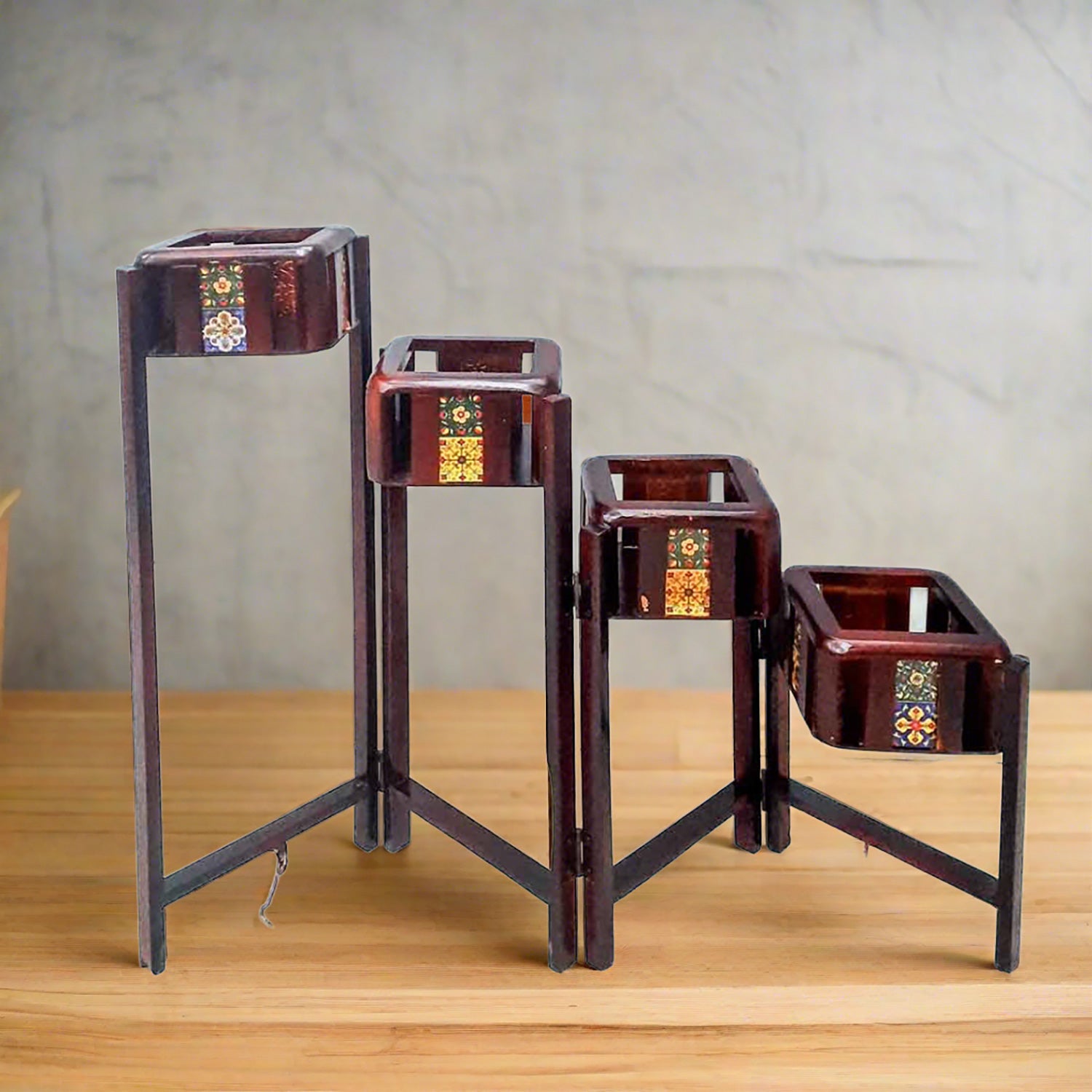 Wooden planter | Foldable Pot Stand -36 Inch - ApkaMart