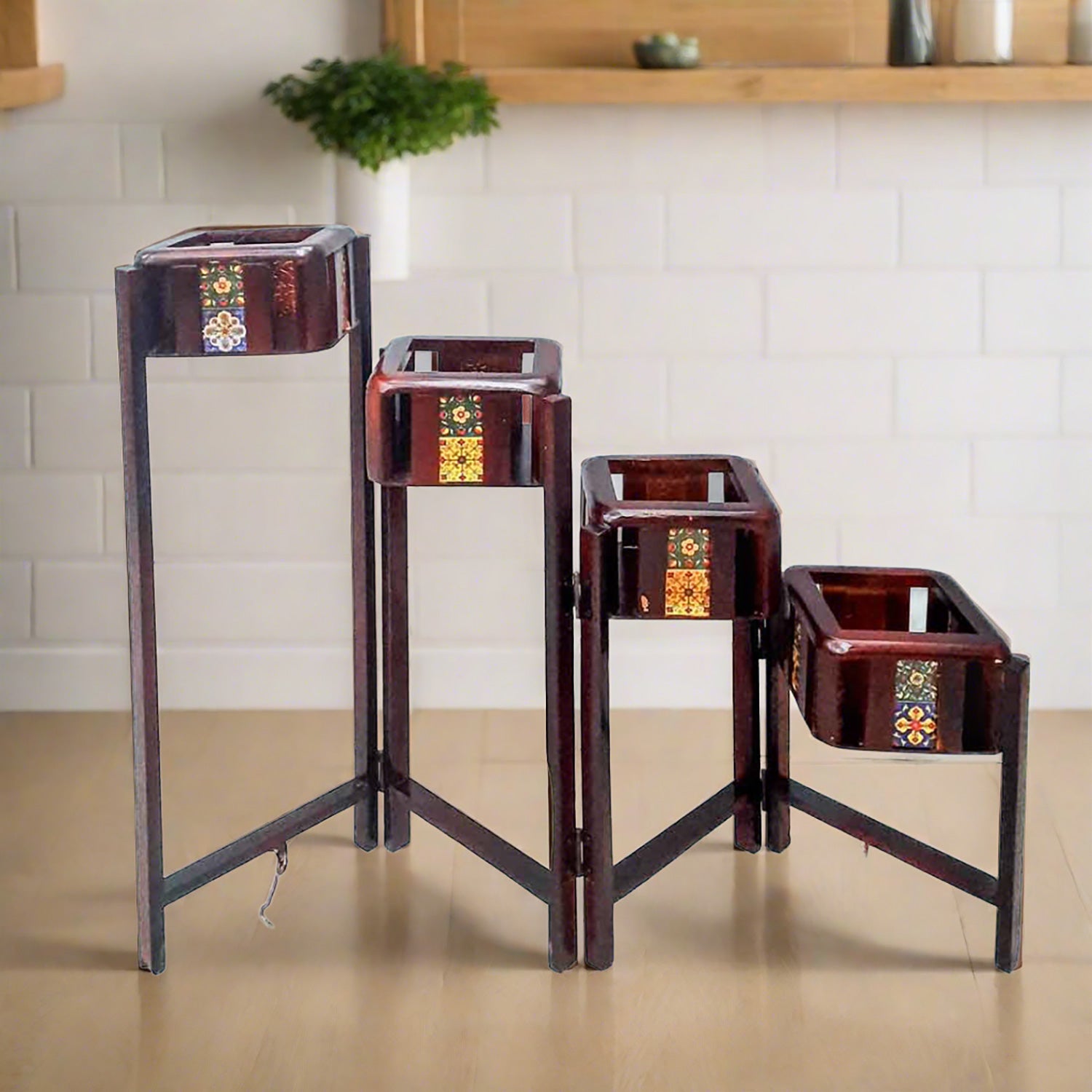Wooden planter | Foldable Pot Stand -36 Inch - ApkaMart
