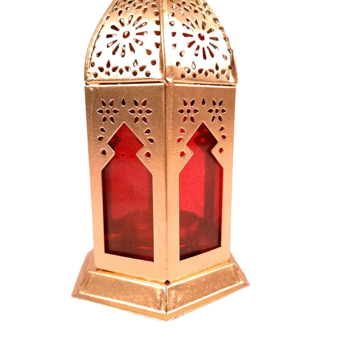 Hanging Tea Light Lantern | Moroccan Lantern Glass Hanging Lamp - For Home Decor & Gifts (Pack of 2) - 7 Inch - Apkamart #Style_Pack of 4