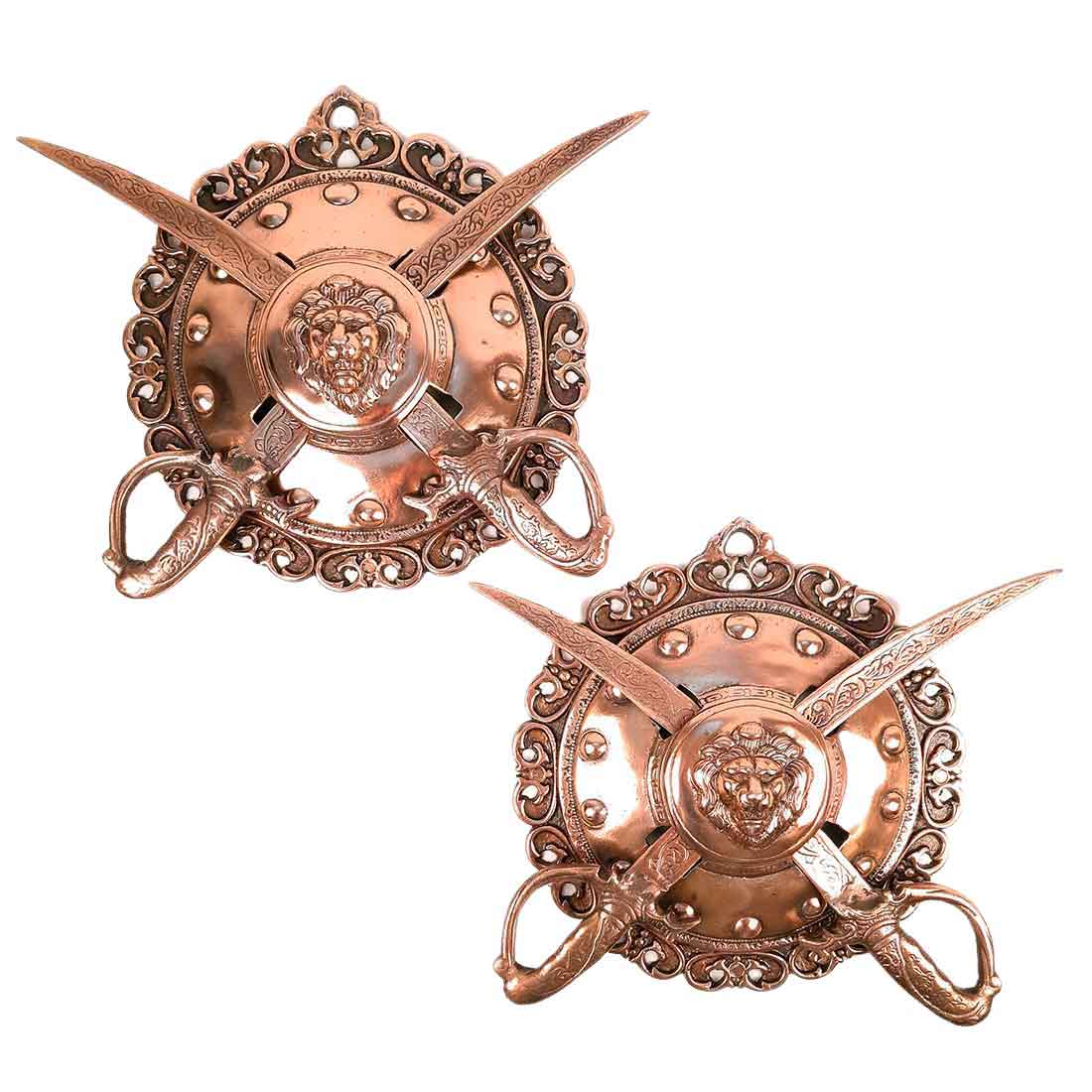 Lion Head Dhal Talwar Set 13 Inch - Apkamart #style_Pack of 2