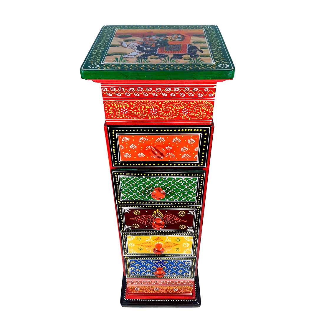 Corner Pillar 5 Drawer Rack  - For Living Room for  Interior Decor - 30 Inch - ApkaMart