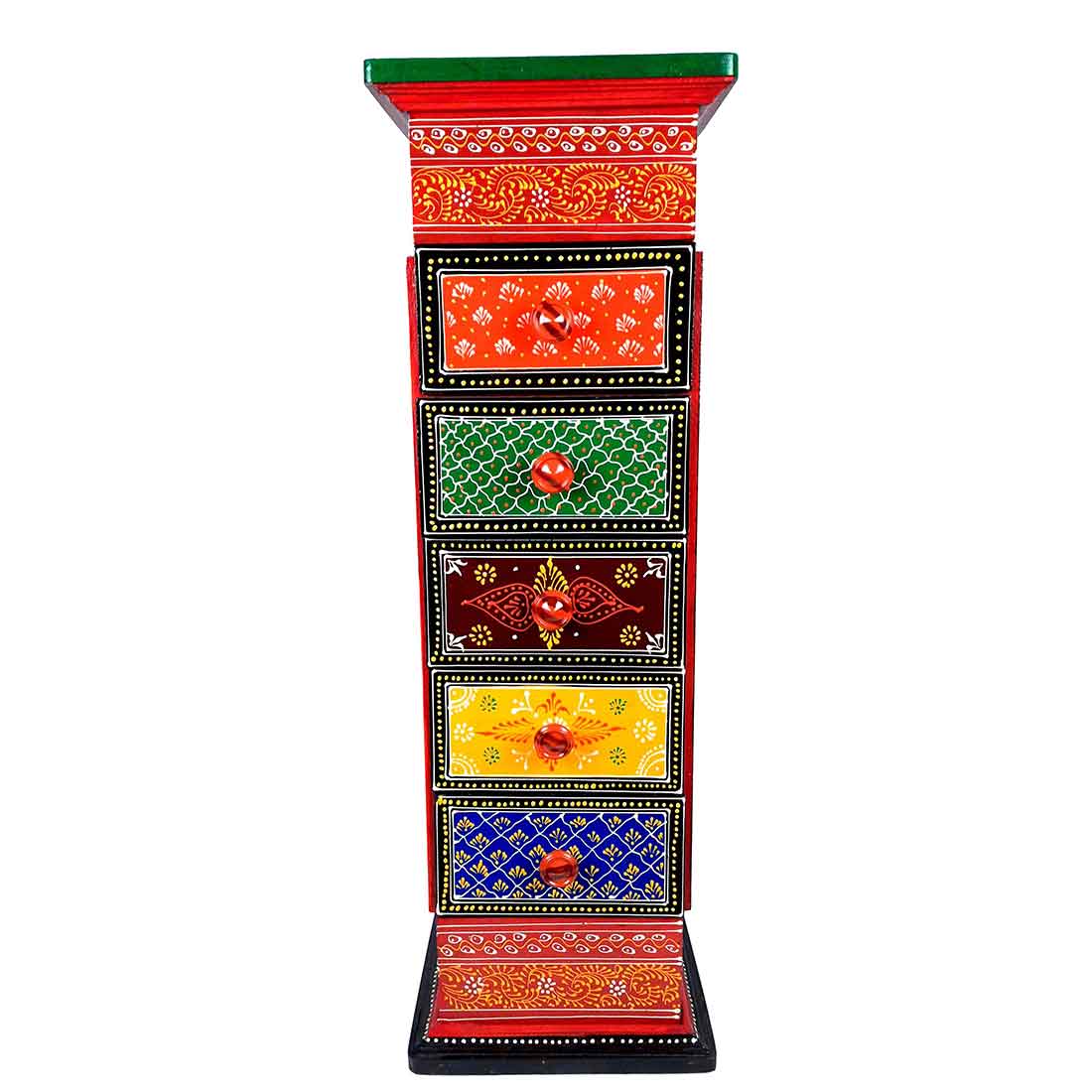 Corner Pillar 5 Drawer Rack  - For Living Room for  Interior Decor - 30 Inch - ApkaMart
