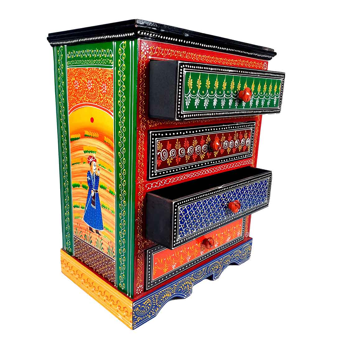 Bedside Table with Drawer | Side Table for Bedroom with Storage 4 Drawer - 24 Inch - ApkaMart