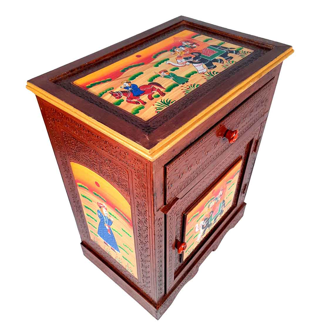 Bedside Table with Drawer | Side Table for Bedroom with Storage - 24 Inch - ApkaMart