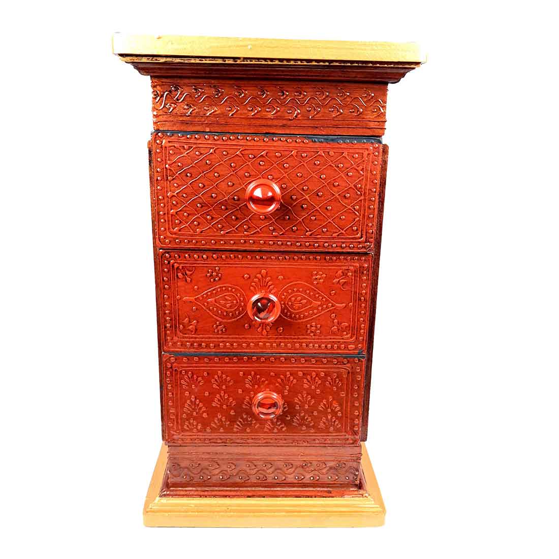 Corner Pillar 3 Drawer Rack  - For Living Room & Interiors Decor -18 Inch - ApkaMart
