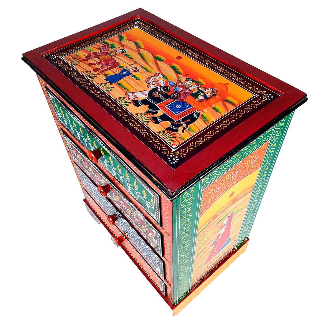 Bedside Table with Drawer | Side Table for Bedroom with Storage 4 Drawer - 24 Inch - ApkaMart