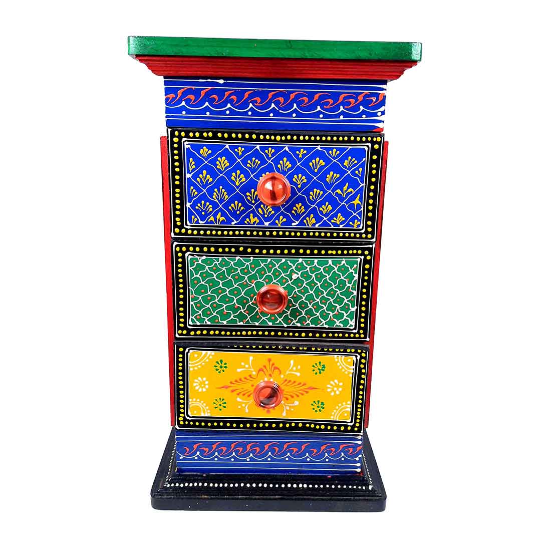 Corner Pillar 3 Drawer Rack - For Living Room & Interiors Decor - 18 Inch - ApkaMart