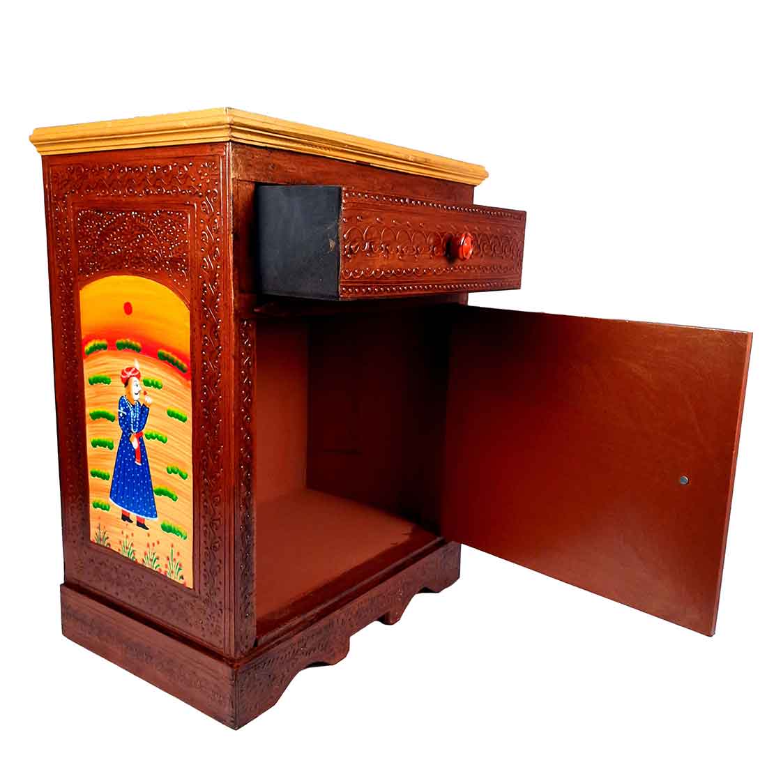 Bedside Table with Drawer | Side Table for Bedroom with Storage - 24 Inch - ApkaMart