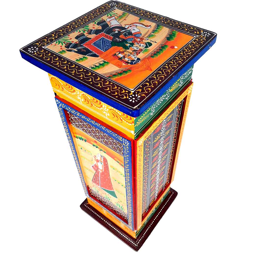 Corner Pillar 4 Drawer Rack - For Living Room & Interiors Decor - 24 Inch - ApkaMart