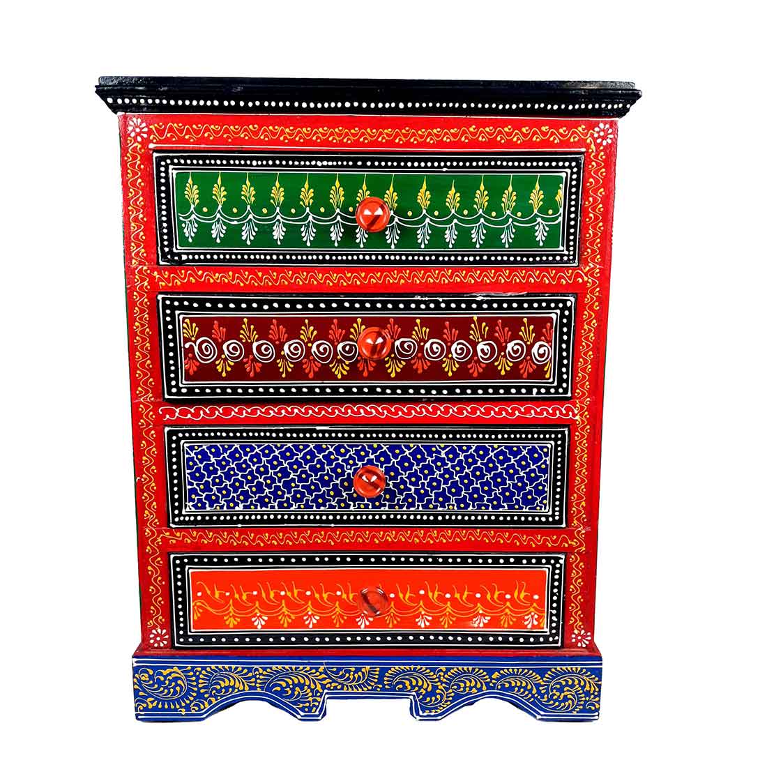 Bedside Table with Drawer | Side Table for Bedroom with Storage 4 Drawer - 24 Inch - ApkaMart