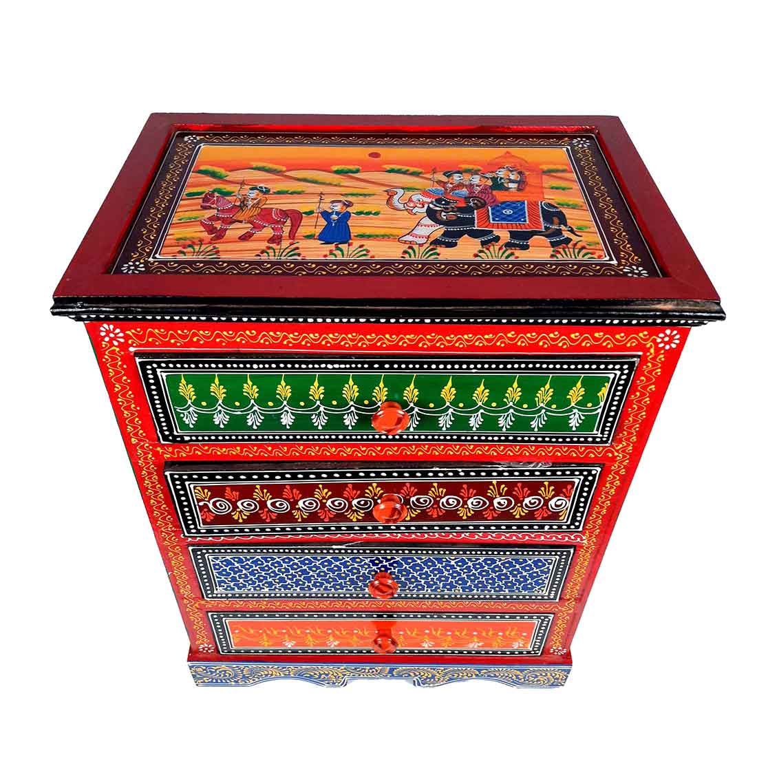 Bedside Table with Drawer | Side Table for Bedroom with Storage 4 Drawer - 24 Inch - ApkaMart