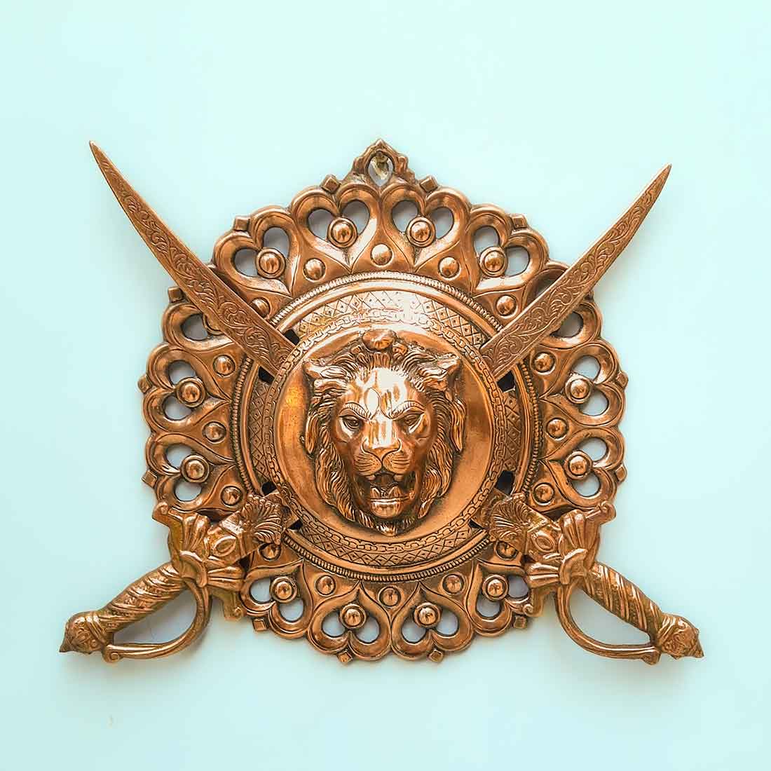 Dhal Talwar Showpiece - Lion Design - For Wall Decor - 18 Inch - Apkamart - #Style_pack of 2