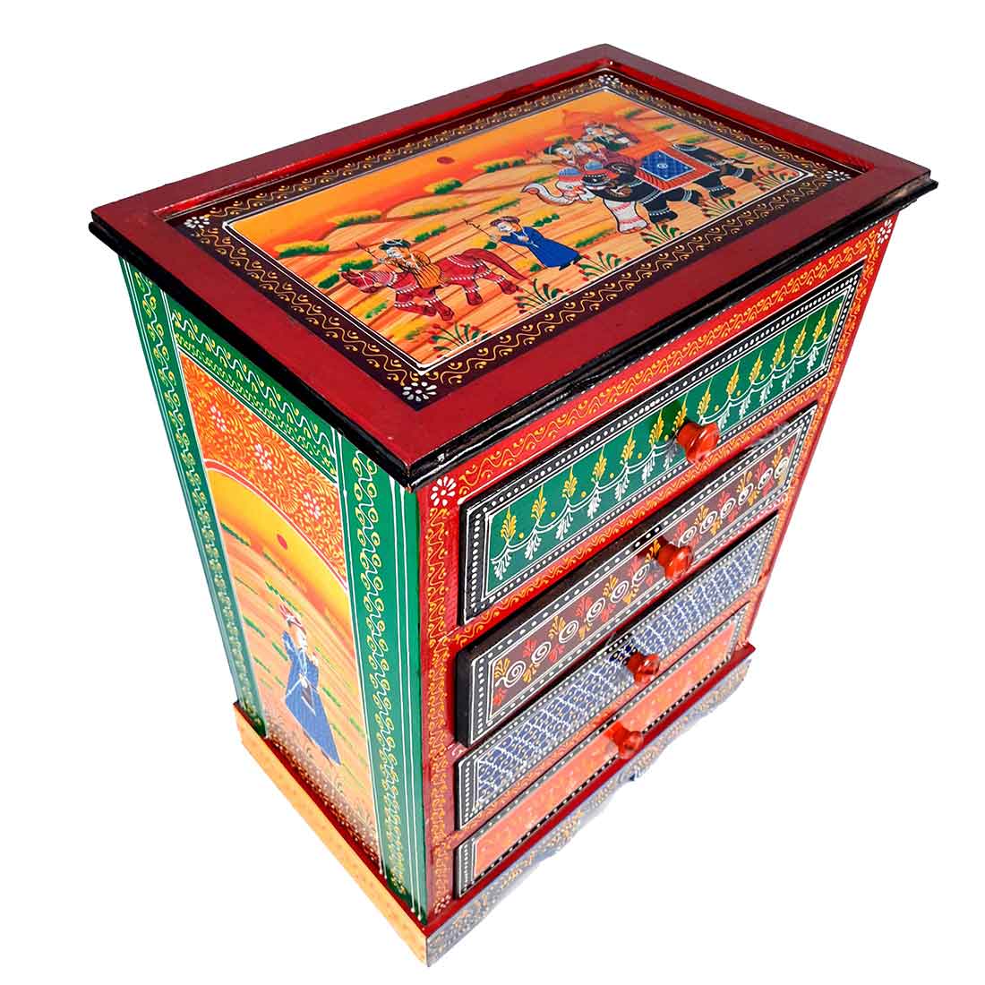 Bedside Table with Drawer | Side Table for Bedroom with Storage 4 Drawer - 24 Inch - ApkaMart