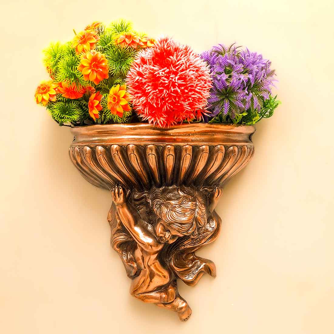 Wall Hanging Flower vase | Vintage Wall Showpiece - 15 Inch - ApkaMart