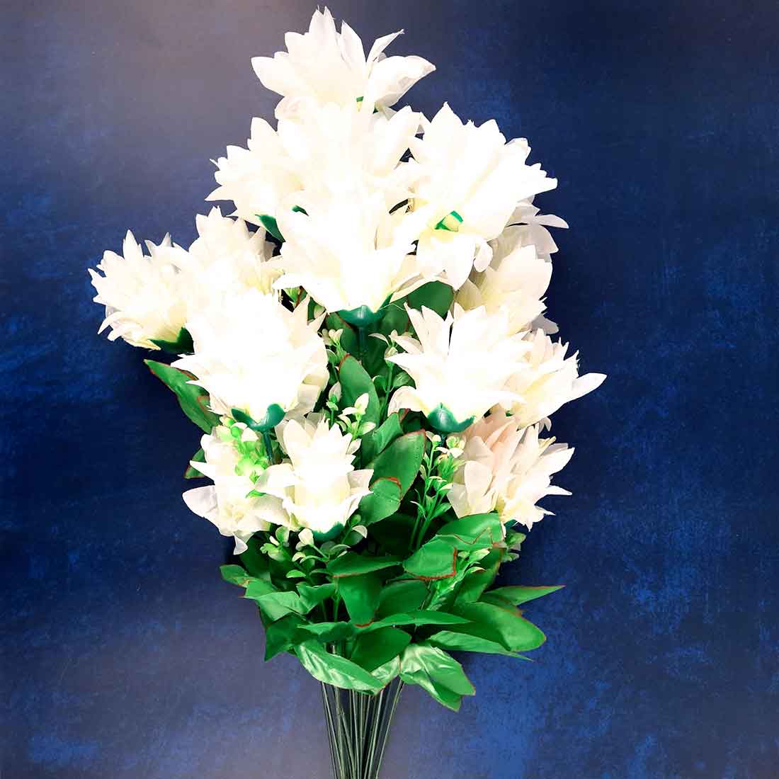 Artificial Flowers Bunch- Apkamart #color_White