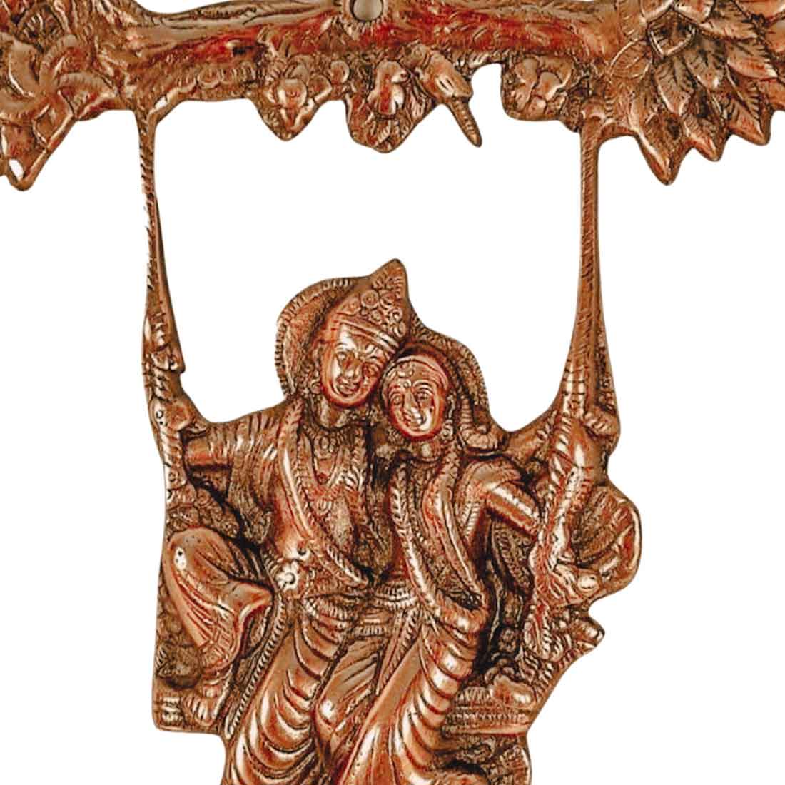 Radha Krishna on Swing Wall Hanging - For Home Decor & Gifts -12 Inch - ApkaMart