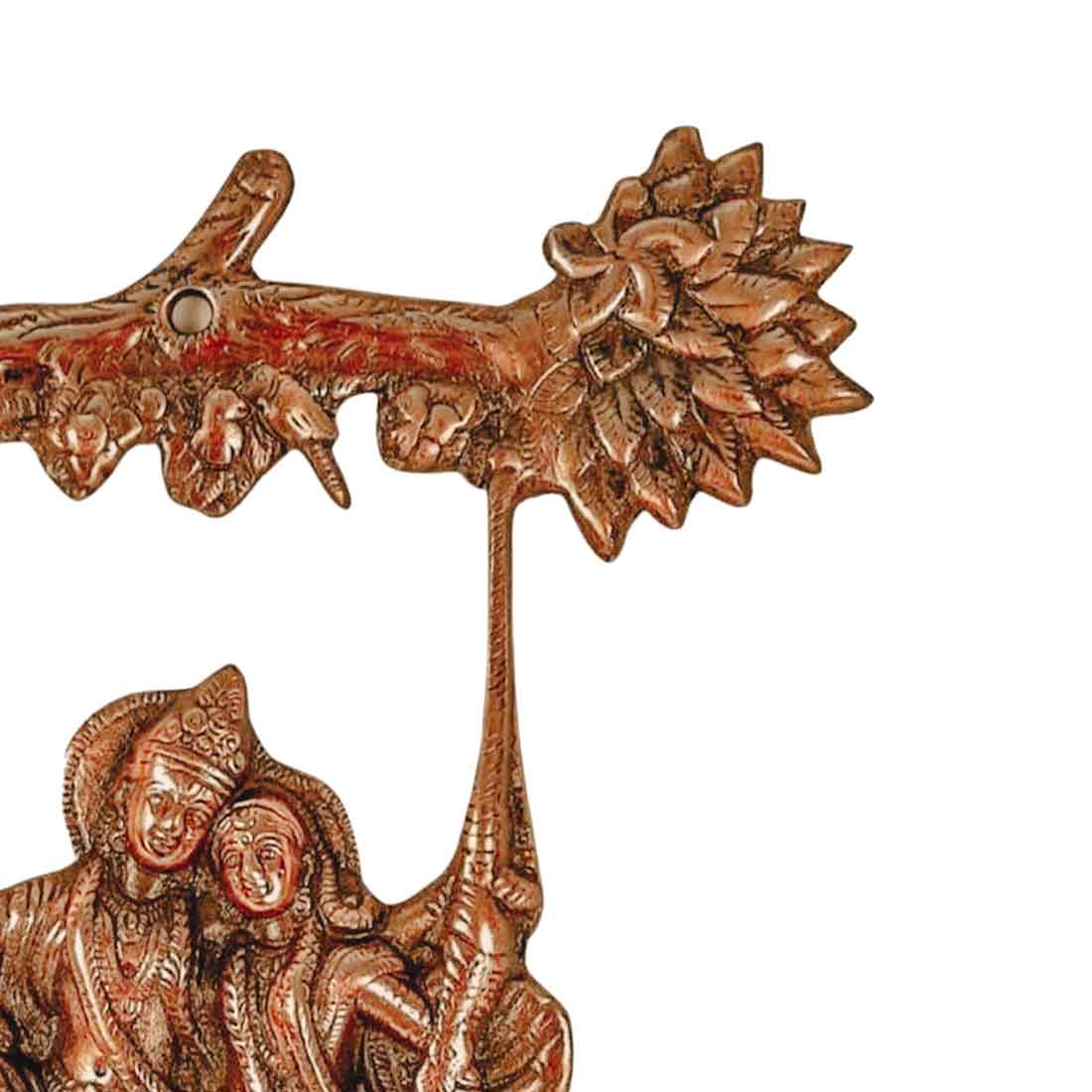 Radha Krishna on Swing Wall Hanging - For Home Decor & Gifts -12 Inch - ApkaMart