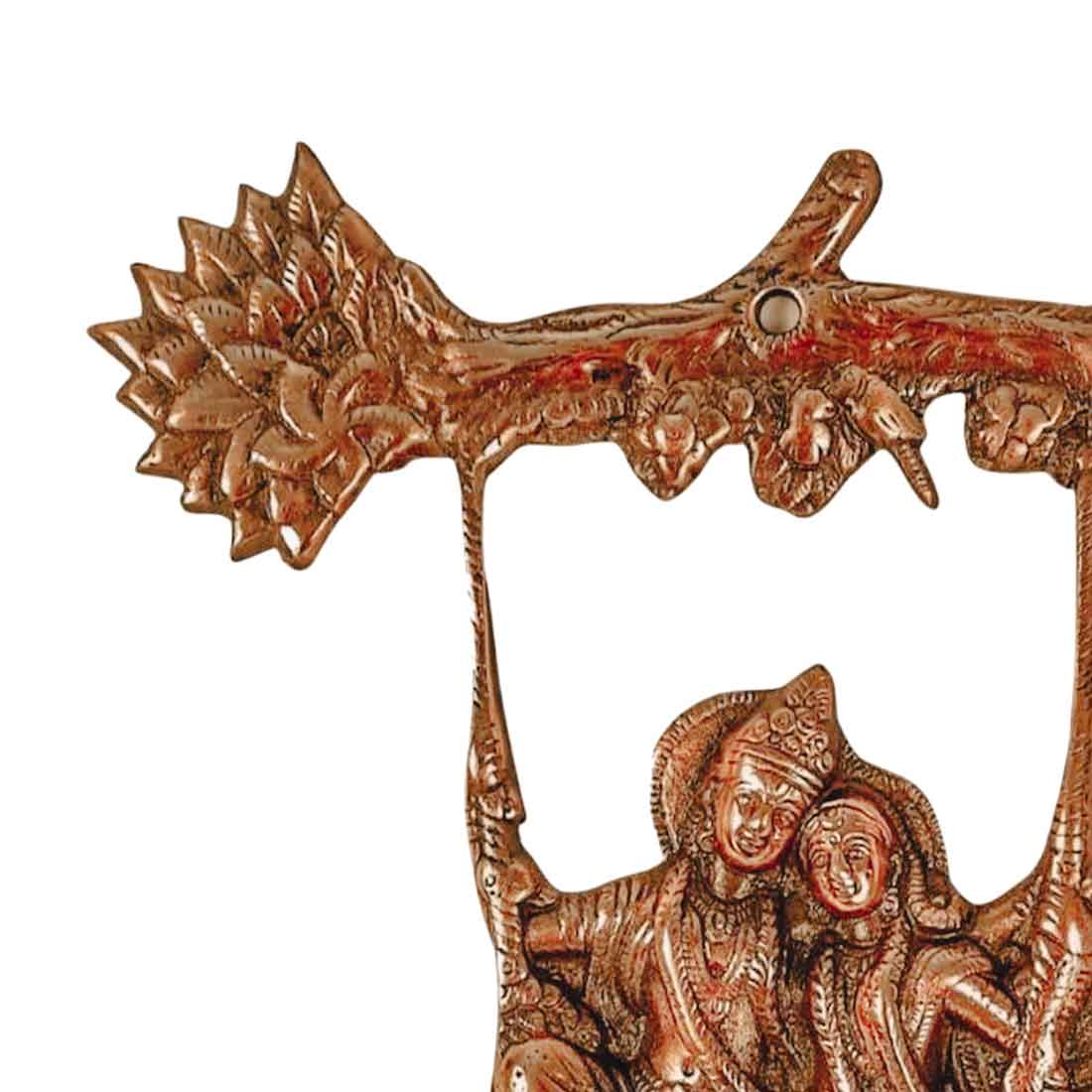 Radha Krishna on Swing Wall Hanging - For Home Decor & Gifts -12 Inch - ApkaMart