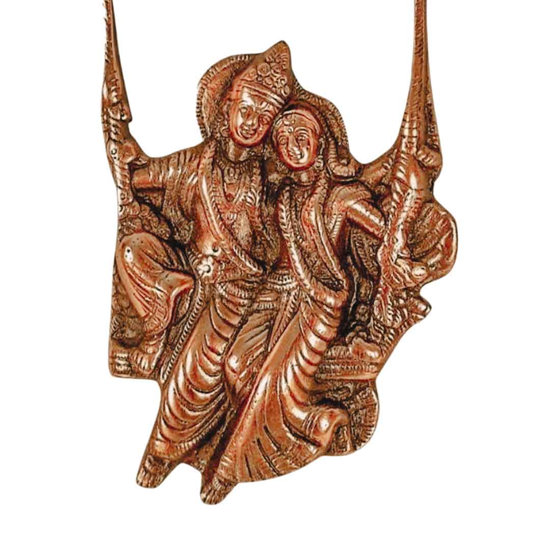 Radha Krishna on Swing Wall Hanging - For Home Decor & Gifts -12 Inch - ApkaMart