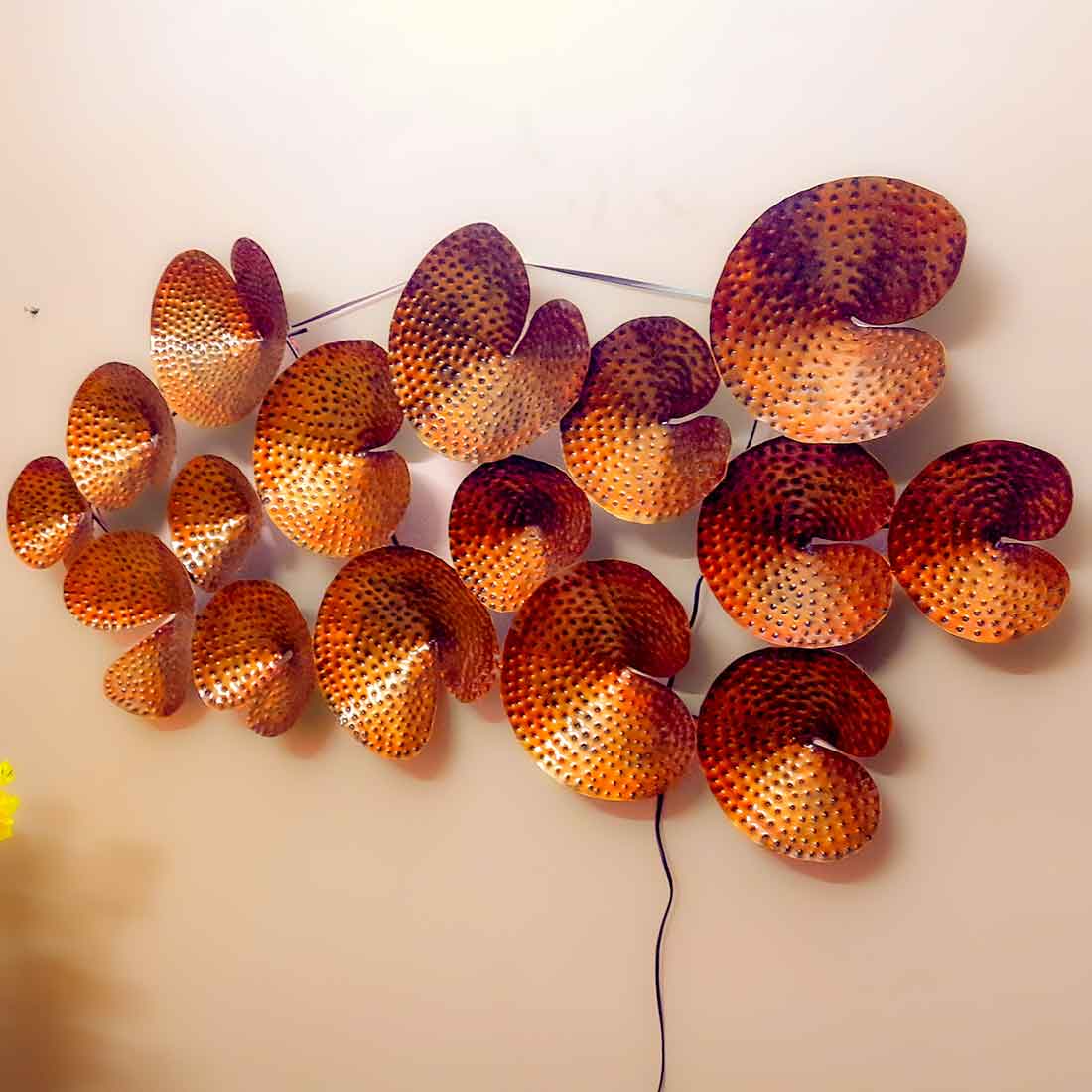 Wall Art  for Living Room - LED Metallic Leaf Wall Art - 48 Inch - ApkaMart