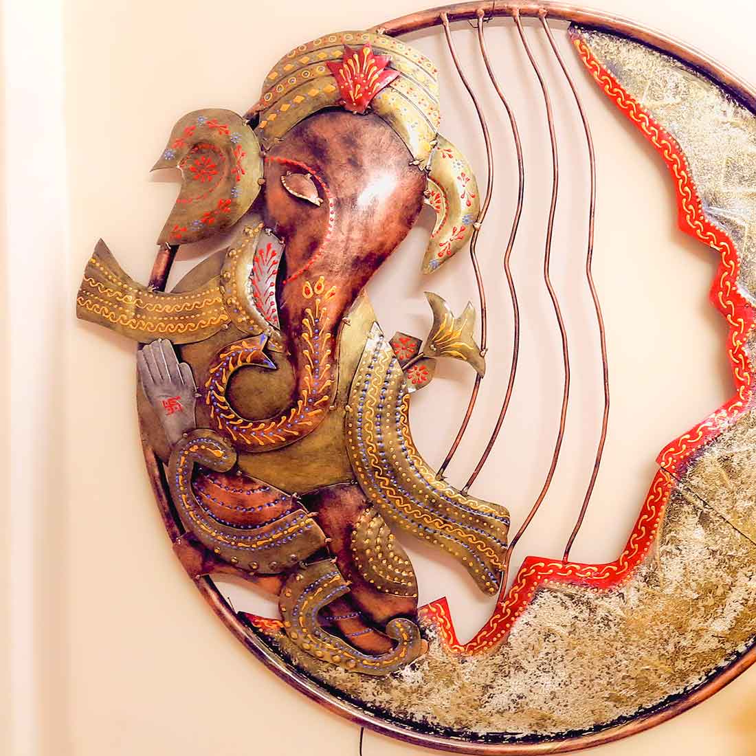 Wall Hangings for Living Room - LED Ganpati Wall Art Decor - 32 Inch - ApkaMart