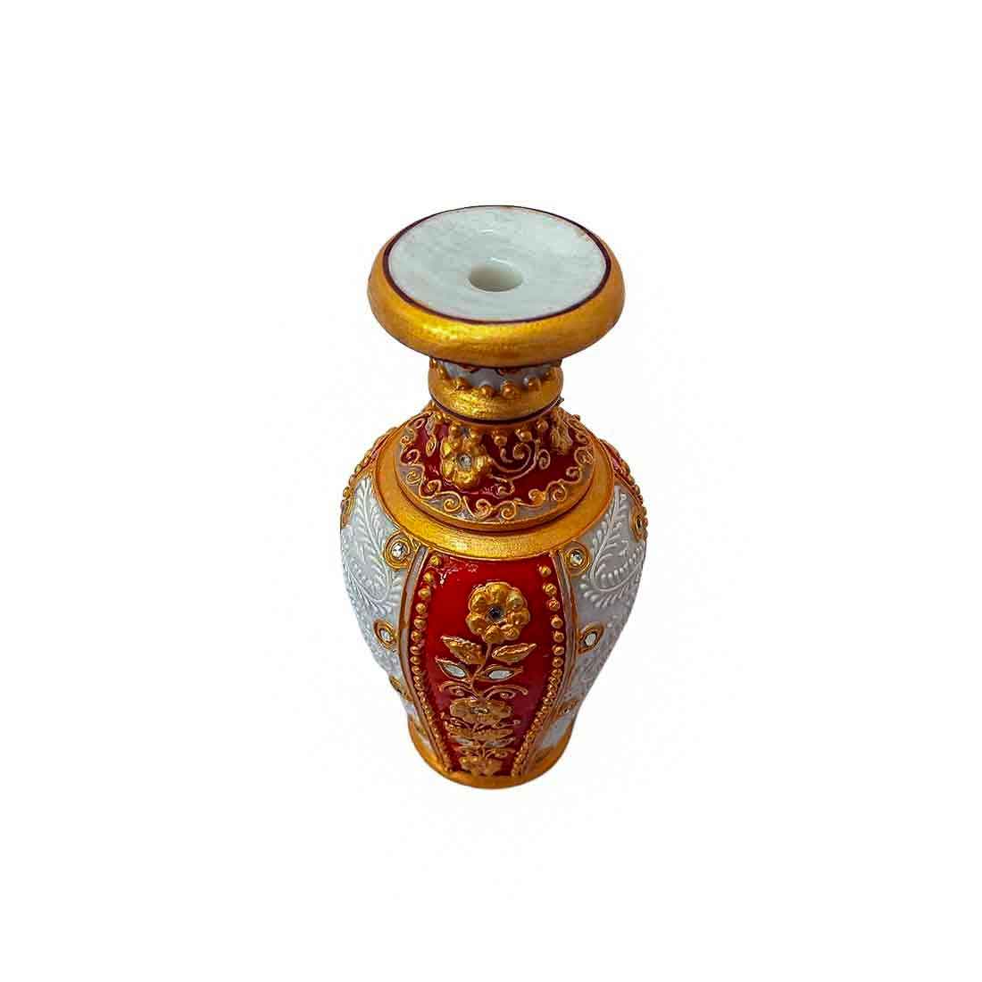 Marble Flower Vase | Decorative Flower Pot - For Living Room & Home Decor - 6 Inch - ApkaMart