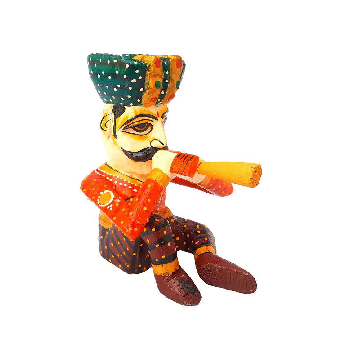 Rajasthani Musician Showpiece - For Table & Home Decor - 9 Inch -Set of 5 - ApkaMart