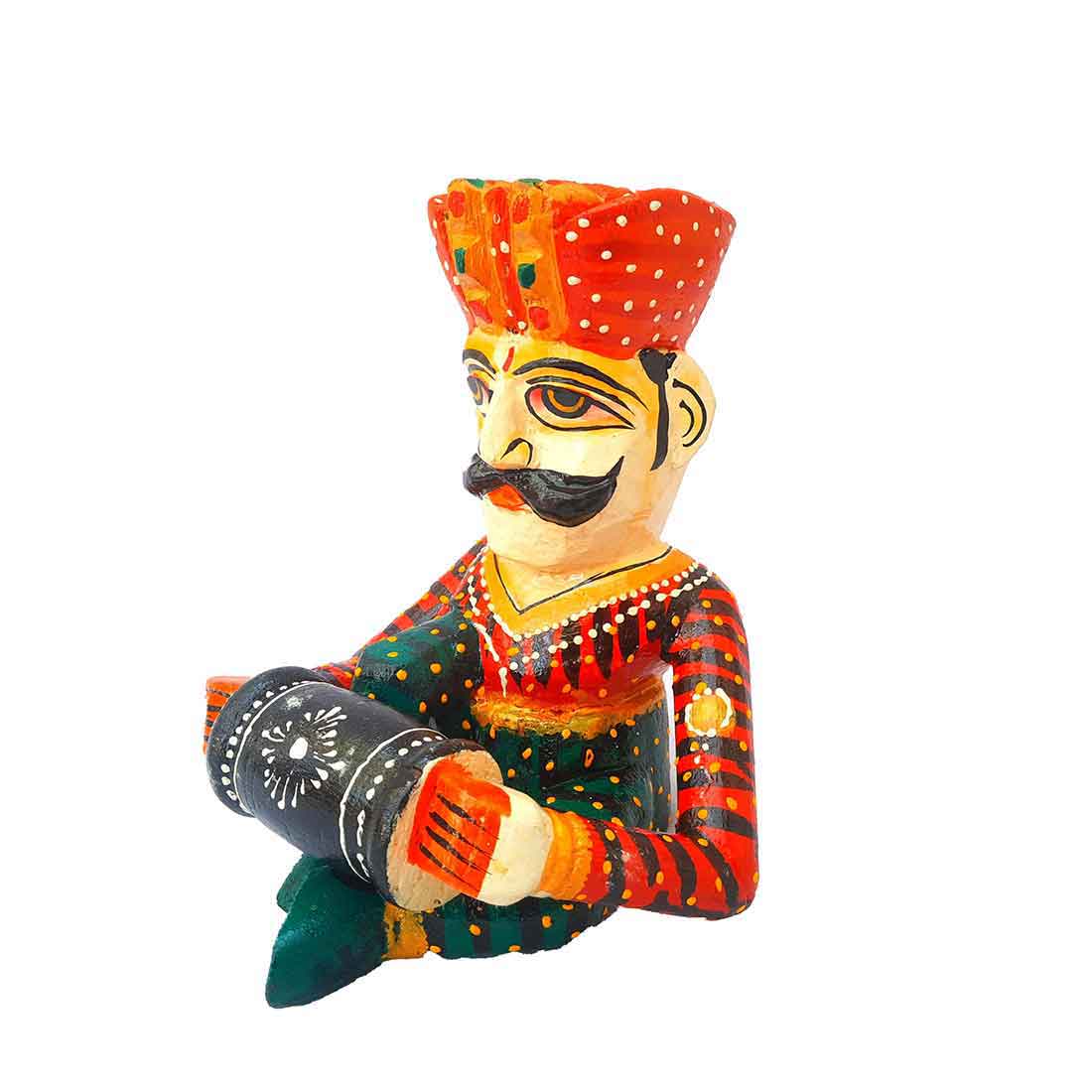 Rajasthani Musician Showpiece - For Table & Home Decor - 9 Inch -Set of 5 - ApkaMart