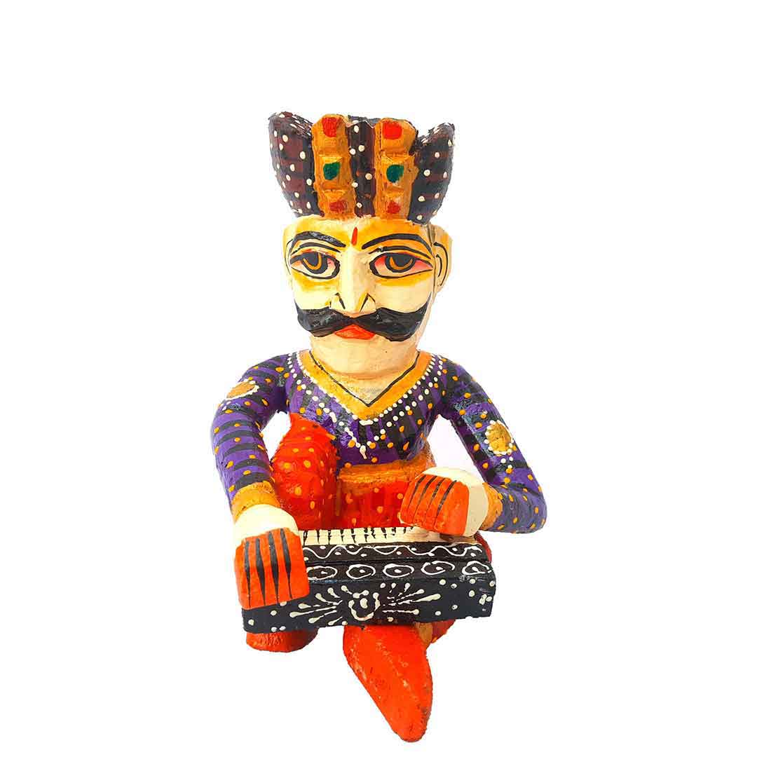 Rajasthani Musician Showpiece - For Table & Home Decor - 9 Inch -Set of 5 - ApkaMart