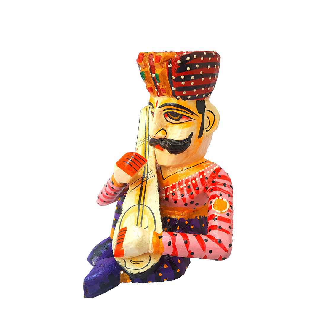 Rajasthani Musician Showpiece - For Table & Home Decor - 9 Inch -Set of 5 - ApkaMart