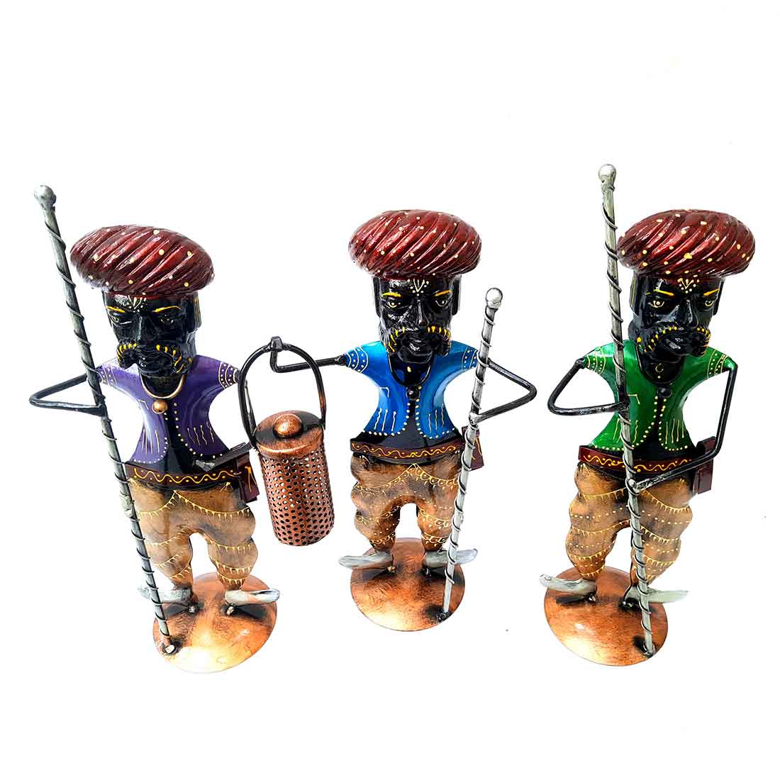 Village Men - Human Figurine - Unique Showpiece for Living Room - 15 Inch-Set of 3 - ApkaMart