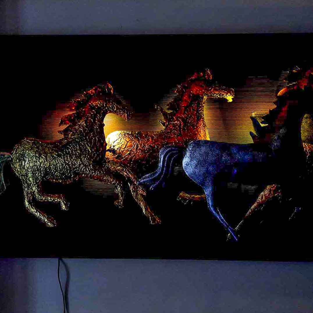 Wall Showpiece - LED Horse Wall Decor for Living Room - 60 inch - ApkaMart