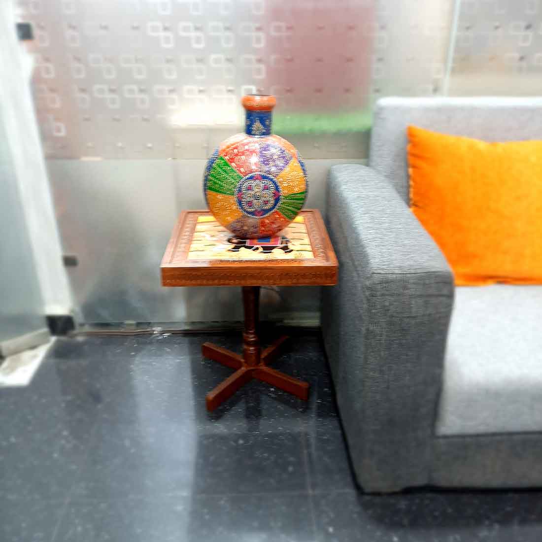 Wooden Tea Table | Coffee Table for Balcony - 18 Inch - ApkaMart