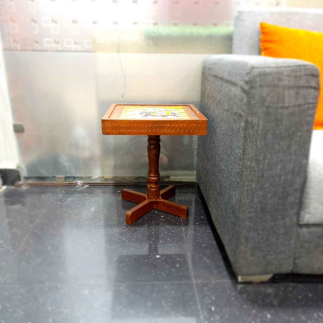 Wooden Tea Table | Coffee Table for Balcony - 18 Inch - ApkaMart