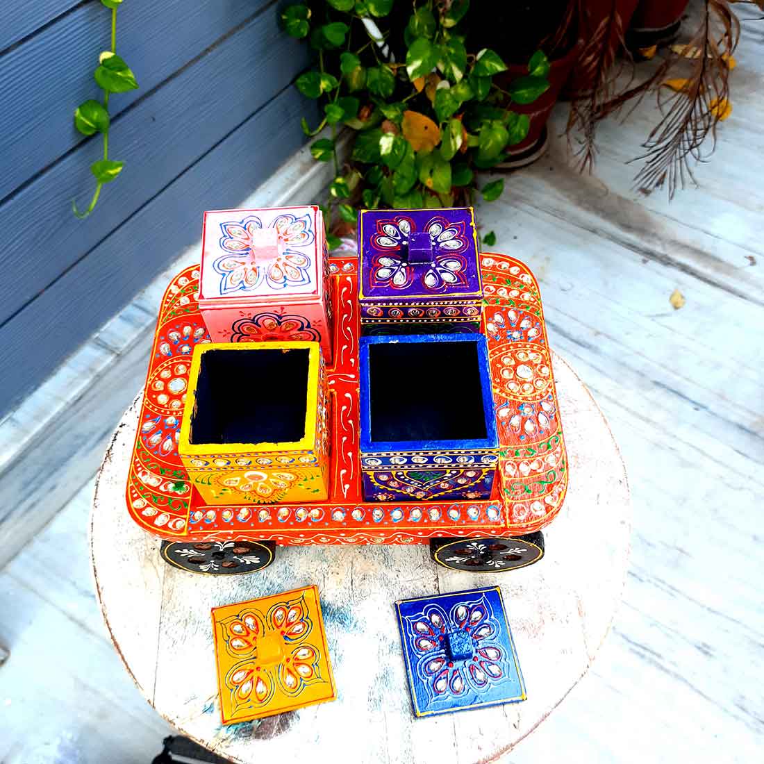 Decorative Tray | Thela Tray With Box - 10 Inch - ApkaMart