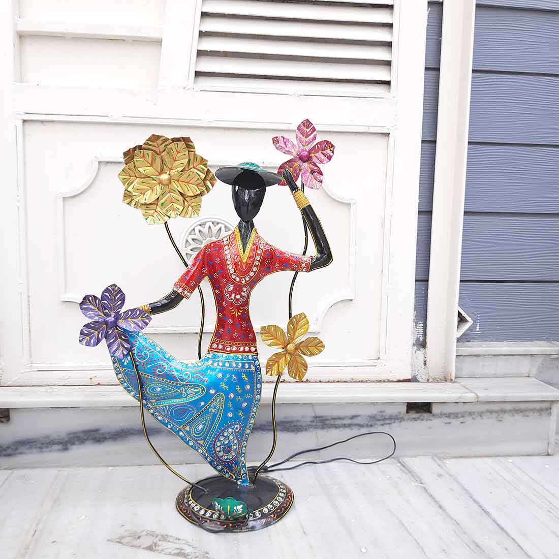 Showpiece for Living Room | Female Figurines LED Showpiece - 26 Inch - ApkaMart