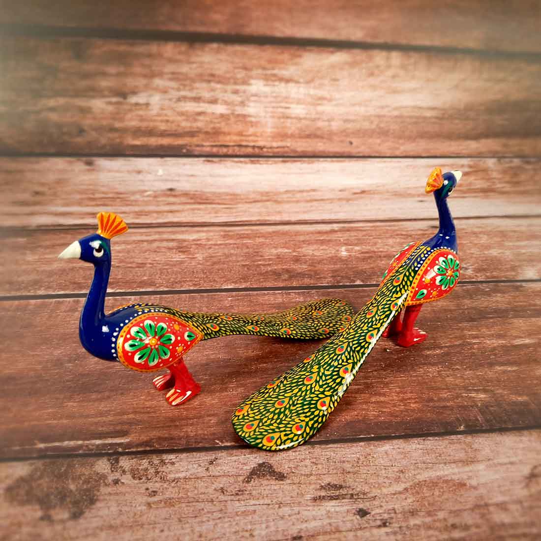 Peacock Figurines For Home Decor & Gifts - 4 Inch -Set of 2 - ApkaMart