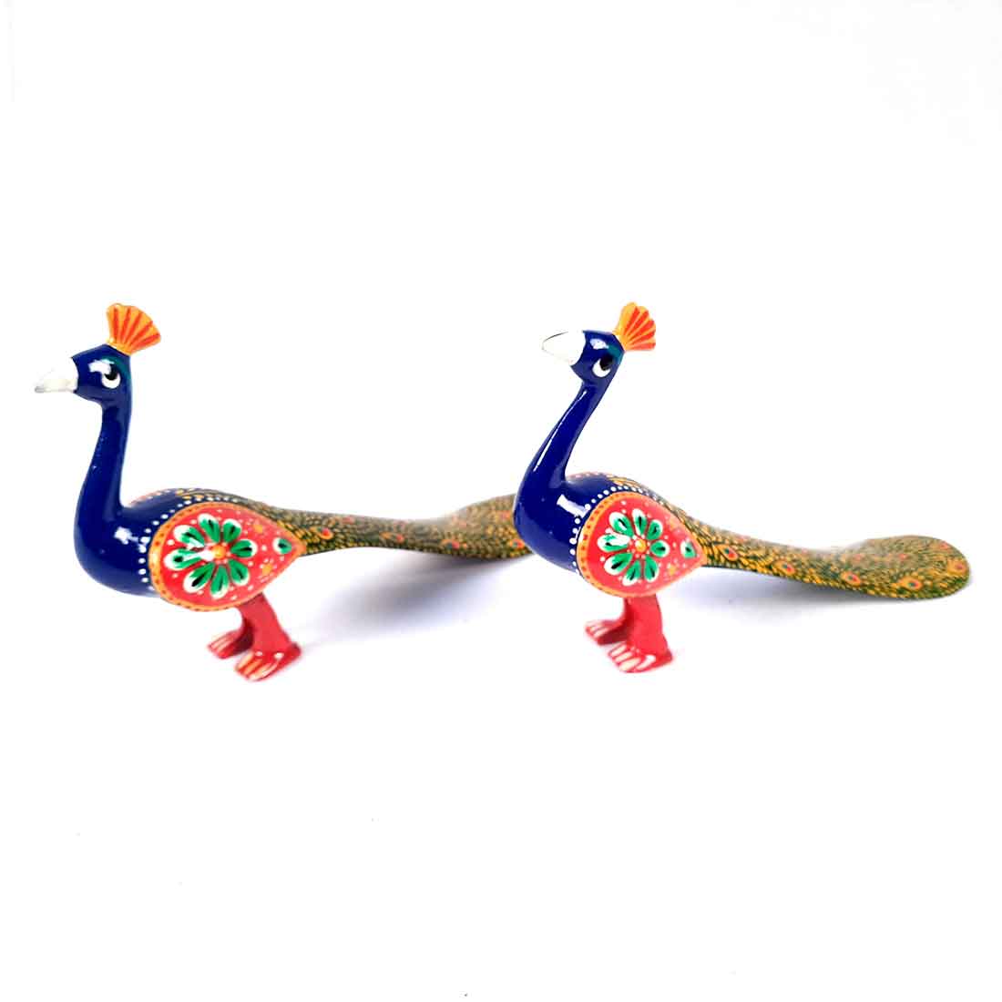 Peacock Figurines For Home Decor & Gifts - 4 Inch -Set of 2 - ApkaMart